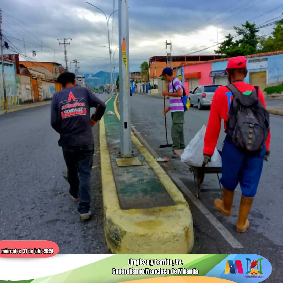sapmidsfla_'s tweet photo. 🔆✨¡Feliz miércoles Linares Alcántara! 

Nuestra fuerza trabajadora nunca se detiene, ya se encuentra activa cumpliendo con las labores de limpieza y barrido en la Av. Generalísimo Francisco de Miranda... ¡Somos un pueblo que se Respeta!

#LoQueJuntosContruimos
#VenezuelaEsPaz https://t.co/40yPsL8d0c