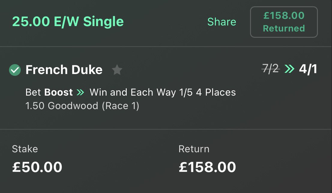 PatrickTipping1's tweet photo. French Duke 7/2 VIP Winner🥇

👉 https://t.co/nqK4lYX79l… 👈

#HorseRacingTips #HorseRacing #Goodwood #GoodwoodRaces #FreeTips #Telegram https://t.co/V7xT0VMxdU