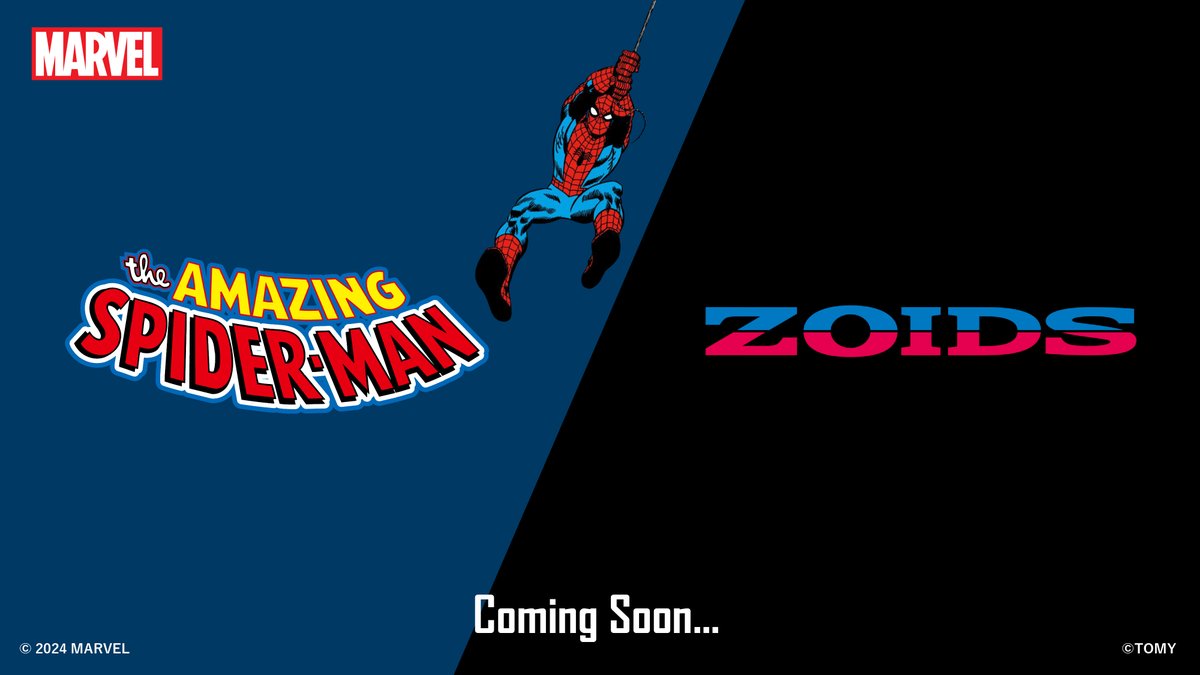 zoids_official's tweet photo. ━━━━━━━━━━━━━━━
        SPIDER-MAN &amp; ZOIDS

              Coming Soon...
━━━━━━━━━━━━━━━

#SPIDERMAN
#スパイダーマン
#ZOIDS
#ゾイド
#スパイダーマンの日
#MARVEL 
#マーベル https://t.co/FLB15jNm6K