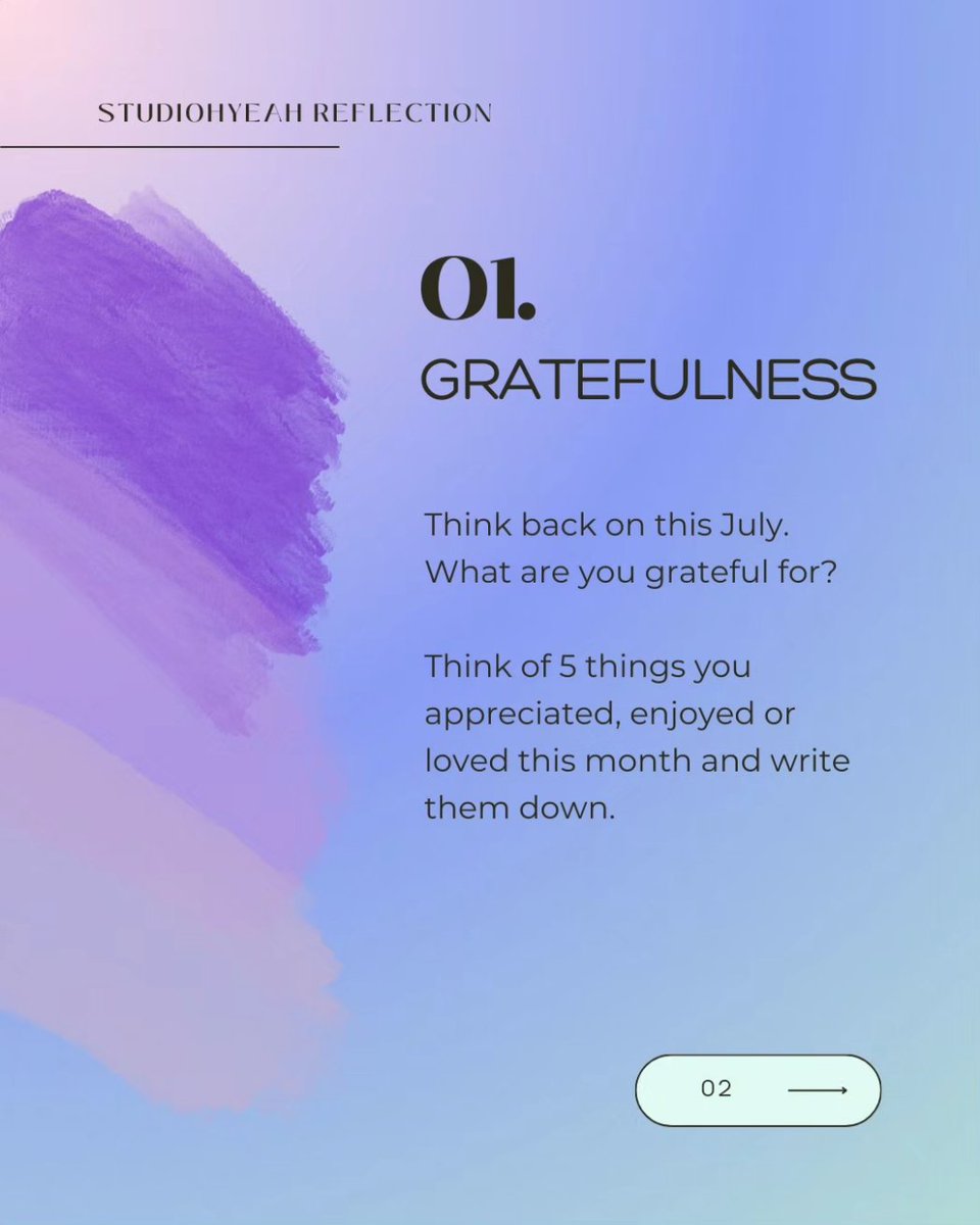 studiohyeah's tweet photo. ✨️Bye July ✨️
Here are 3 self reflection prompts for you 💖 https://t.co/Kz8YLC9Cmk