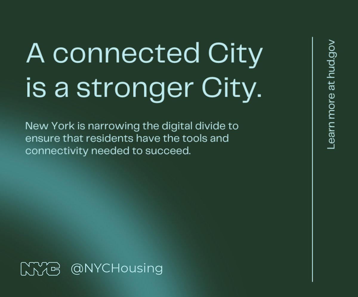 NYCHousing's tweet image. Investing in digital inclusion means investing in our future. 97 new communities are now part of ConnectHomeUSA, bringing affordable internet, devices, and training to families who need it most: bit.ly/4c9AaBA