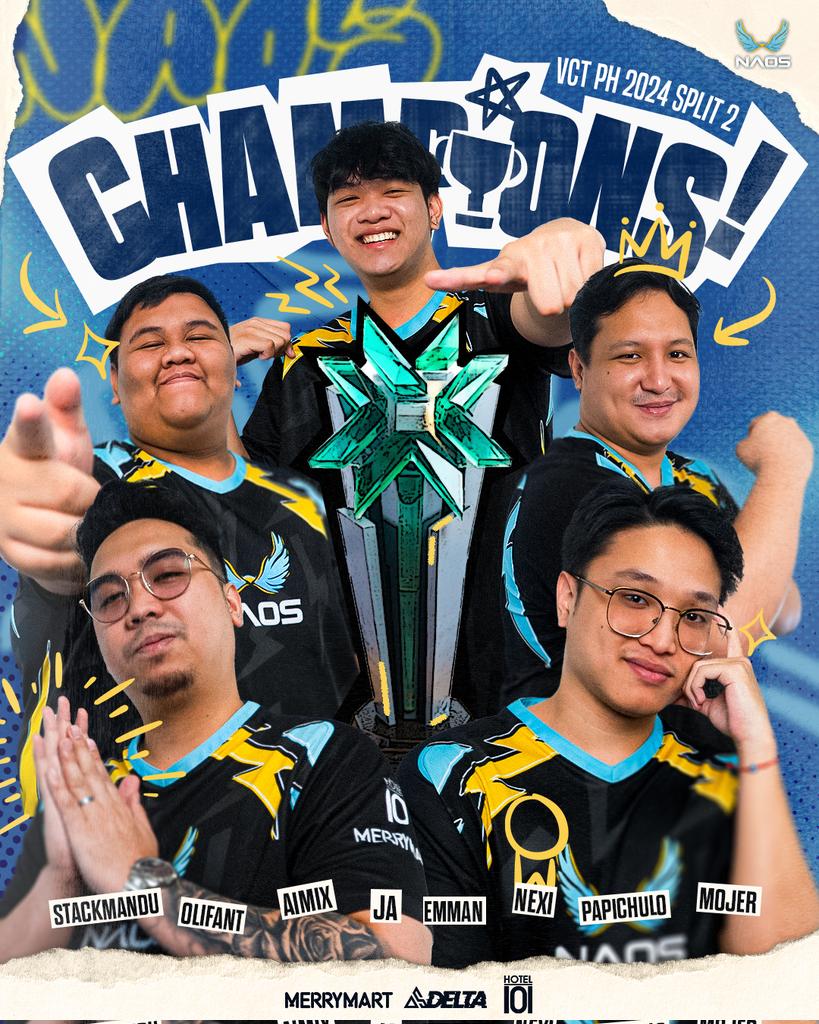 These wings were meant for flying 🪽 

We take back what is ours and are once again your champions of VCTPH 🏆 

#NAOStheTime ⚡
#VCT2024 #VCTPH #VALORANTChallengersPH