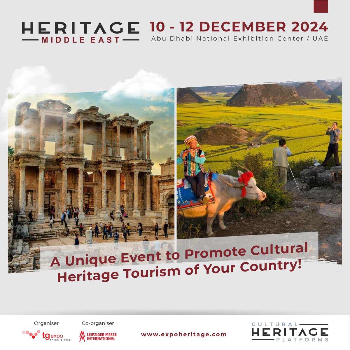 🏛️ Showcase Your Country's Heritage at HERITAGE MIDDLE EAST 2024 📸 🏖️

Don’t miss this event from Dec 10-12 at ADNEC.

🔗Become an exhibitor: expoheritage.com/heritagemiddle…

🎫Free invitation: onlinebilet.tgexpo.com/public/en/heri…

#heritage #abudhabi #heritagemiddleeast