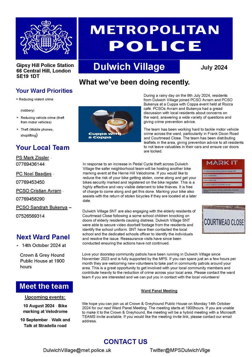 Hello all, July news letter.