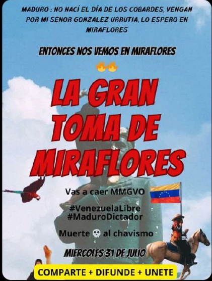 #URGENTE es hora de dejar el miedo atras de irnos todos a Miraflores en apoyo de maria corina y edmundo Gonzáles 
compartan y unanse ala lucha dejen el miedo atras 
caracas 
petare
padrino lopez