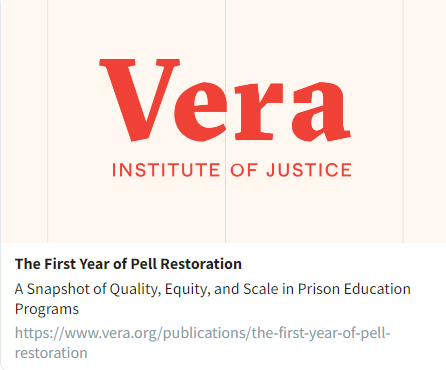 STEM Opportunities in Prison Settings (STEM-OPS) (@stem_ops) on Twitter photo .<a href="/verainstitute/">Vera Institute of Justice</a> has released a report national progress on Pell Grant restoration, focusing on quality, equity, and scalability through a comprehensive "balanced scorecard" approach.
Explore the full report: ow.ly/v6Pc50SMvAS
#SecondChancePell #HigherEdInPrison .<a href="/verainstitute/">Vera Institute of Justice</a> has released a report national progress on Pell Grant restoration, focusing on quality, equity, and scalability through a comprehensive "balanced scorecard" approach.
Explore the full report: ow.ly/v6Pc50SMvAS
#SecondChancePell #HigherEdInPrison