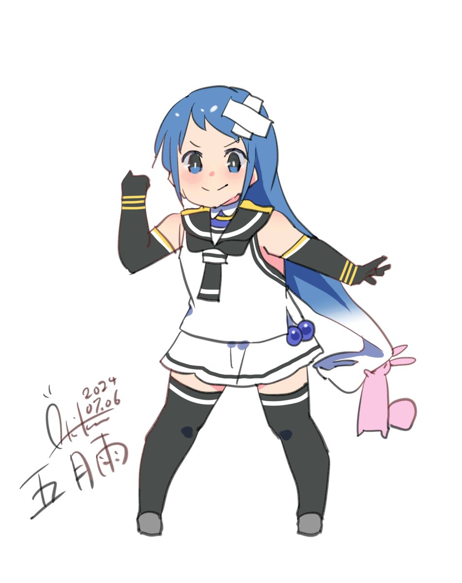 五月雨(艦これ) 「ブログ更新しました!7月分のイラストまとめました!pixivFANBOXで【イラ」|あき缶@inicaのイラスト