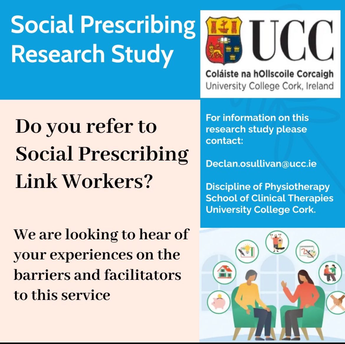 Declan O' Sullivan (@declanosucc) on Twitter photo I am very keen to speak with Nurses, OT’s, Physios and Social workers who refer to Social Prescribing Link Workers <a href="/AOTInews/">Association of Occupational Therapists of Ireland</a> <a href="/_ISCP_/">ISCP</a> <a href="/IASW_IRL/">IASW</a> <a href="/INMO_IRL/">Irish Nurses & Midwives Organisation</a> for a once off online meeting. I am very keen to speak with Nurses, OT’s, Physios and Social workers who refer to Social Prescribing Link Workers <a href="/AOTInews/">Association of Occupational Therapists of Ireland</a> <a href="/_ISCP_/">ISCP</a> <a href="/IASW_IRL/">IASW</a> <a href="/INMO_IRL/">Irish Nurses & Midwives Organisation</a> for a once off online meeting.