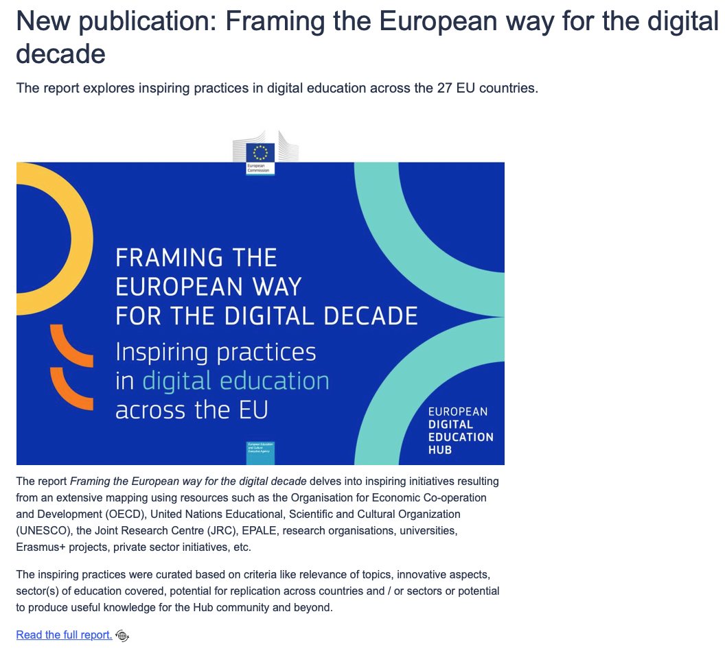 LMDDC (@skilltech_lu) on Twitter photo "Framing the European way for the digital decade. Inspiring practices in digital education across the EU" provides unique insights into digital education across the 27EU countries. Must read report! <a href="/uefiscdi/">uefiscdi.ro</a> <a href="/EU_Commission/">European Commission</a> <a href="/EUPublications/">EU Publications</a> <a href="/skilltech_LU/">LMDDC</a>
shorturl.at/fqM7F "Framing the European way for the digital decade. Inspiring practices in digital education across the EU" provides unique insights into digital education across the 27EU countries. Must read report! <a href="/uefiscdi/">uefiscdi.ro</a> <a href="/EU_Commission/">European Commission</a> <a href="/EUPublications/">EU Publications</a> <a href="/skilltech_LU/">LMDDC</a>
shorturl.at/fqM7F