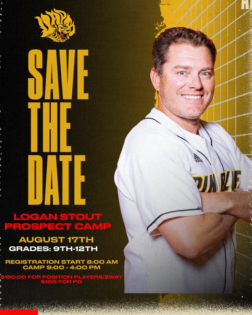 Updated Prospect Camp info!  Please share. I, along with our coaching staff look forward to seeing and working with everyone! <a href="/UAPBLionsRoar/">𝐆𝐨𝐥𝐝𝐞𝐧 𝐋𝐢𝐨𝐧𝐬 𝐀𝐭𝐡𝐥𝐞𝐭𝐢𝐜𝐬</a> <a href="/UAPBLionsBSB/">𝐆𝐨𝐥𝐝𝐞𝐧 𝐋𝐢𝐨𝐧𝐬 𝐁𝐚𝐬𝐞𝐛𝐚𝐥𝐥 ⚾️</a> <a href="/CoachMMoyer/">Mark Moyer</a> <a href="/rjpearson12/">R.J. Pearson</a>