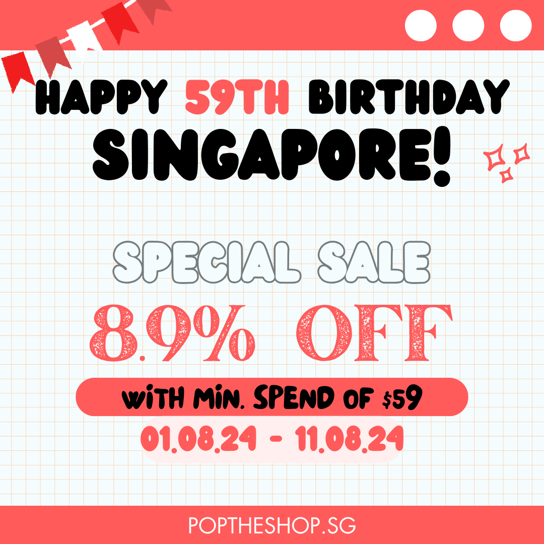 _poptheshop's tweet photo. Join the celebration of Singapore’s 59th birthday with an exclusive offer! 🇸🇬🎉

 From the 1st to the 11th August 2024, enjoy a special 8.9% discount on a wide range of albums &amp; merchandise when you spend a minimum of $59. https://t.co/TyLBoidTqq