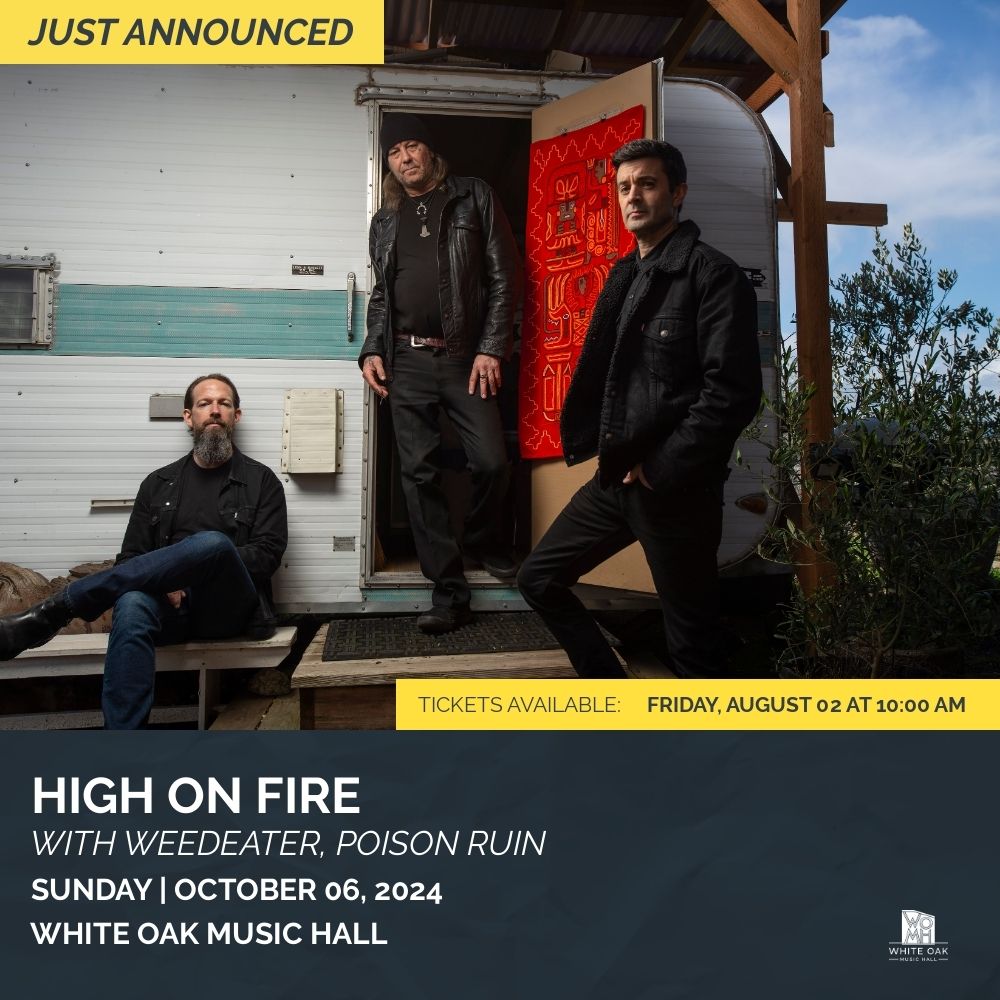JUST ANNOUNCED! High on Fire will be heading to the Downstairs stage on October 6th for the 'Cometh the Storm' North American Tour 🔥 

Tickets on sale this FRIDAY at 10am, RSVP to our official FB event here: buff.ly/3LLhyNx