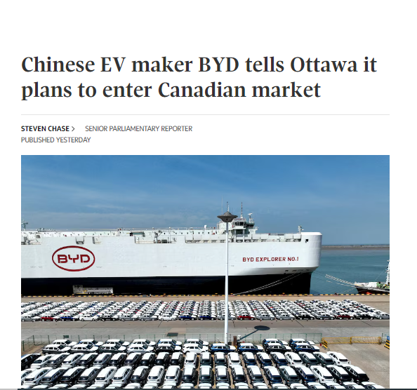 Tablesalt13's tweet photo. 🔥🔥HERE WE GO

THE WORLD'S LARGEST EV MANUFACTURER COMING TO CANADA

using the "rule of origin" loophole under NAFTA. US is next.

This is an extinction level event for NA manufacturing. Great for consumers.