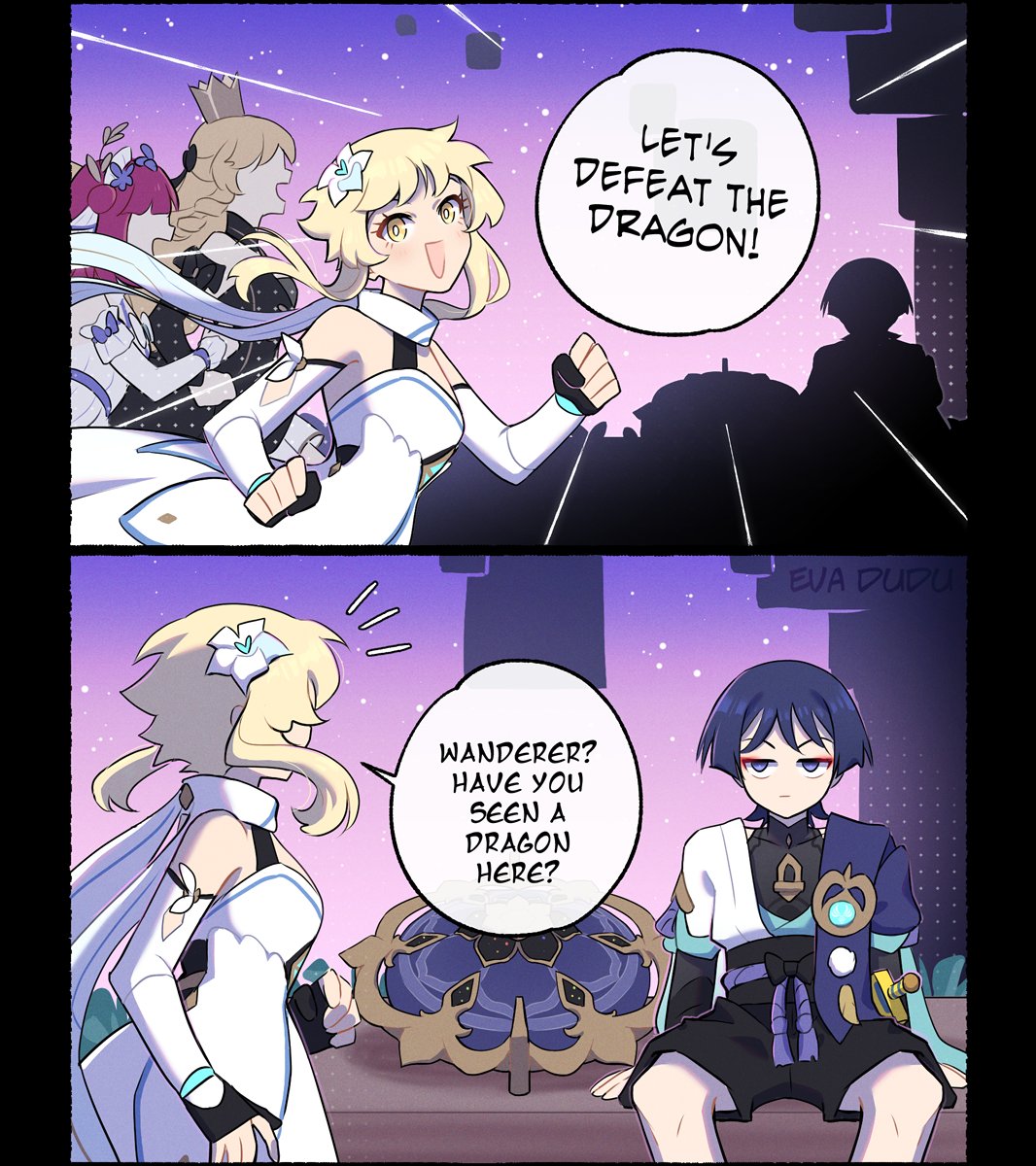 kakaolikeslegs's tweet image. They’re late
#Wanderer #Lumine #Durin