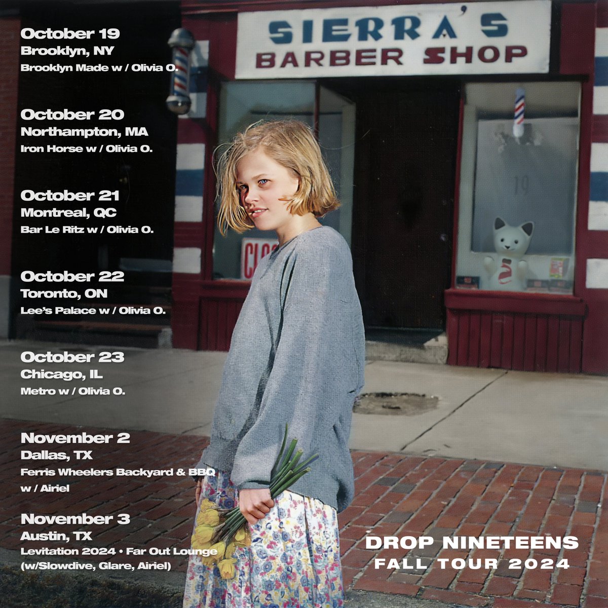 Back at it this October. Looking forward to playing with Olivia O., <a href="/slowdiveband/">Slowdive</a> , @airielmusic , <a href="/glaretx/">Glare</a> , and getting to play for YOU.

Fan presale: tomorrow at 10AM EST, code is HARDLIGHT.

Post-presale: 10AM EST, Friday, August 2.
Tix: dropnineteens.com
