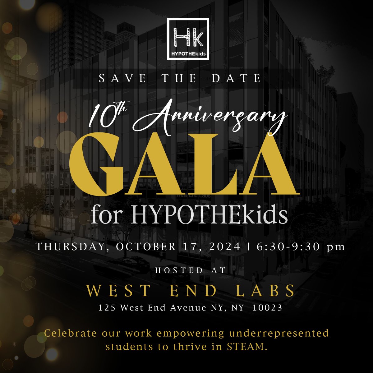 Save the Date! We are thrilled to soon celebrate the hashtag#Hk 10th anniversary. We look forward to honoring the impact of our hashtag#NYC hashtag#STEAMeducation community on 20,000+ underrepresented students in hashtag#STEAM and all that we can do together in the future.