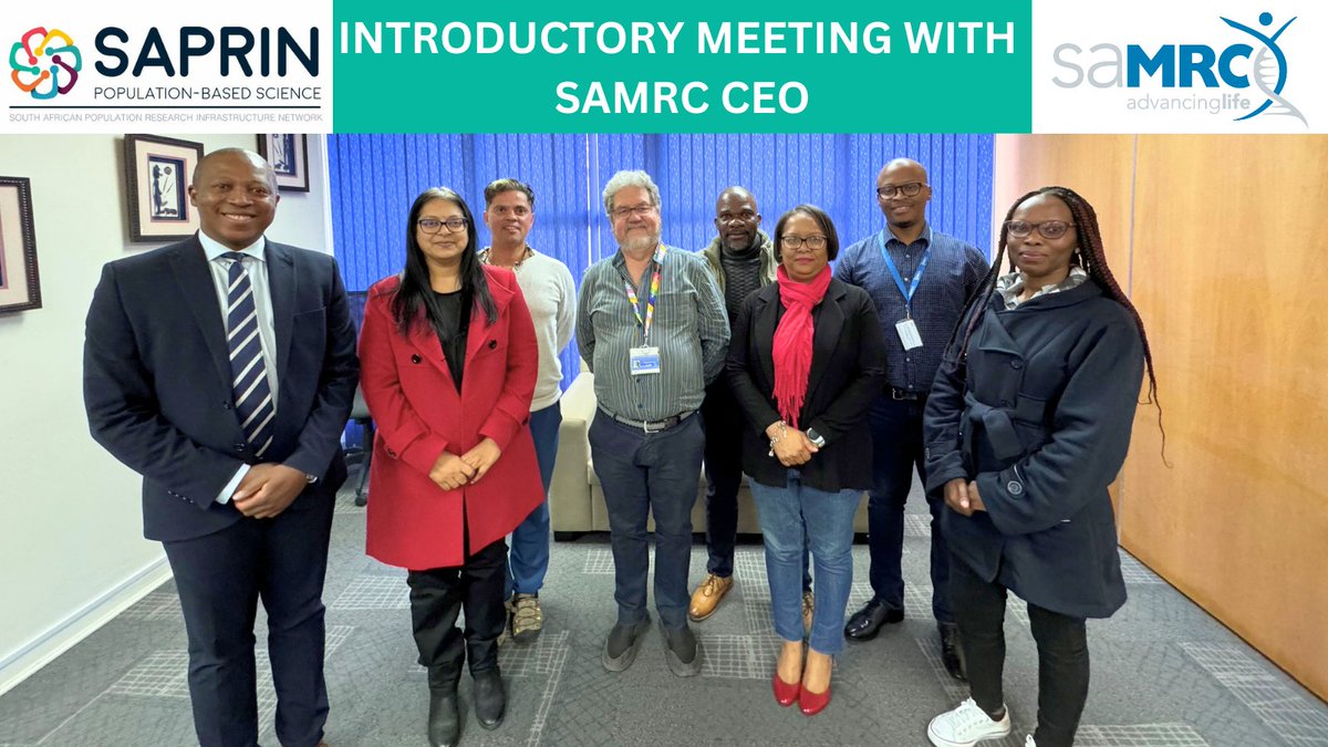 The new SAMRC CEO, Professor Ntobeko Ntusi had an introductory meeting with SAPRIN today. He was briefed on our mandate, vision and responsibilities of SAPRIN staff. We look forward to a productive and rewarding relationship under Professor Ntobeko’s leadership.
<a href="/MRCza/">SAMRC</a> @dsigovza