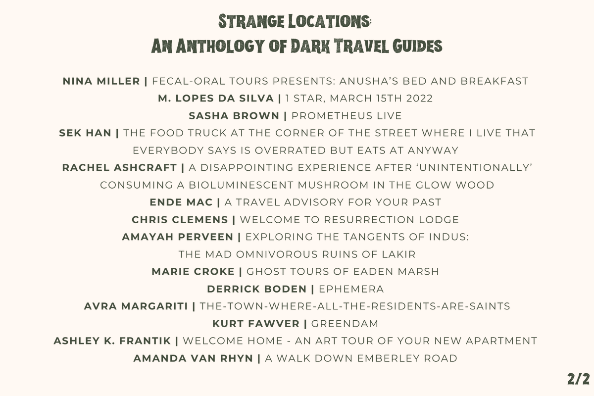 Strange Locations edited by @Marissavu has been sent out to all the Map of Lost Places Kickstarter backers. This is a stunning anthology of dark travel guides. If you missed getting a copy during our last Kickstarter, you can grab one now here: kickstarter.com/projects/apexp…