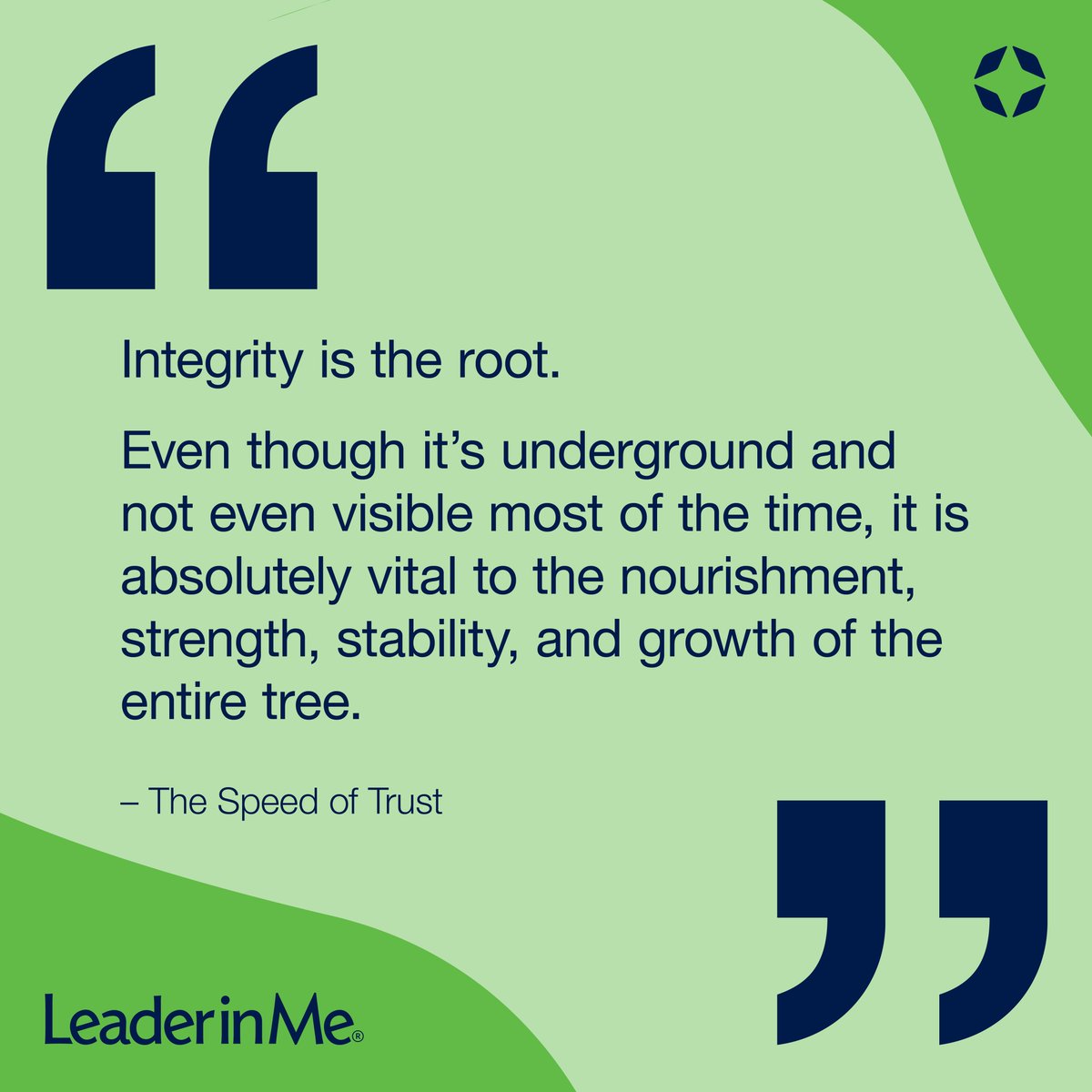 Integrity is more than just honesty. It is the root out of which our Intent, Capabilities, and Results grow 🌳 

#LeaderInMe #LiM #Lead #Integrity #Credibility #SpeedOfTrust