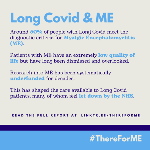 People with ME, and now Long Covid, have been overlooked and dismissed for too long.

We need an NHS that’s #ThereForME &amp; #LongCovid

Please support:

☑️ Sign the open letter 
☑️ Share the policy brief
☑️ Write to your MP

Read the report and find out how to support this