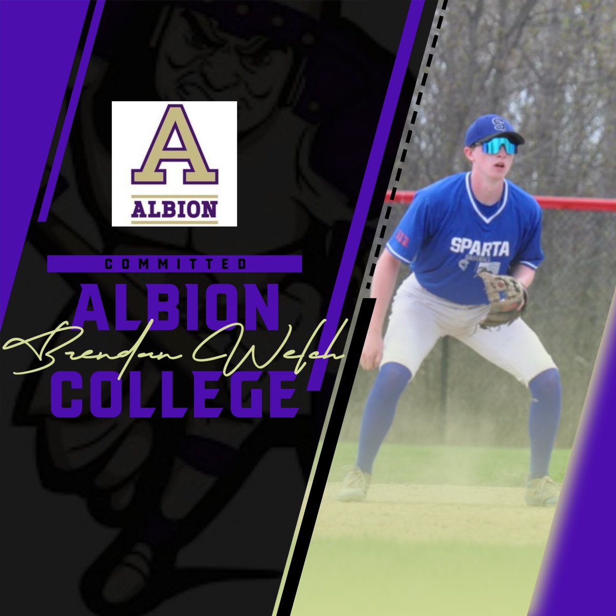 Congratulations to <a href="/BrendanWelch02/">Brendan</a>  (24' Sparta - C/INF) on his commitment to Albion College baseball! Hard working kid who works his tail off. #GOBRITONS <a href="/BritonsBaseball/">Albion Baseball</a>