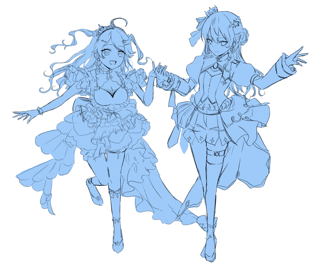 星街すいせい ,さくらみこ 「 」|綾香／AYAKA💎のイラスト