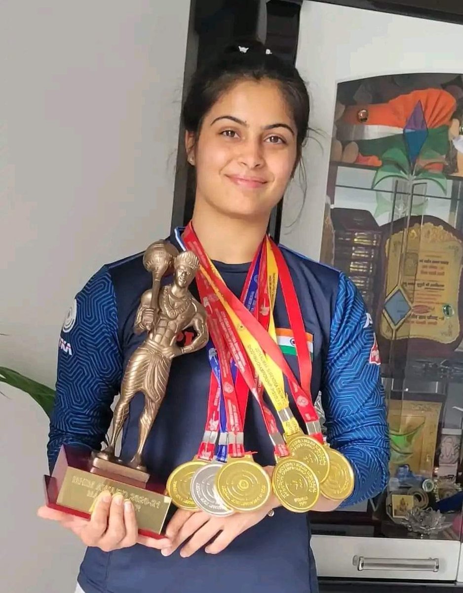 #ManuBhakar भारत की पहली खिलाड़ी बनी जिसने एक ओलंपिक में दो मेडल लिए ।
💫🎊🎉🇮🇳