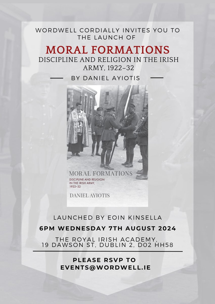 One week until the launch event - come along, it'll be good craic.
#Irish #military #social #religion #history #book