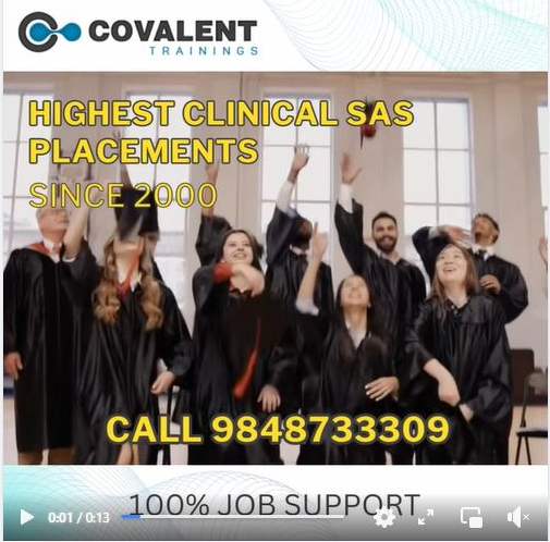 Covalentech's tweet photo. Enroll In Our Job Ready SAS Course With Highest Placements in Clinical SAS Since 2000, Join Covalent Trainings. Call +91-9848733309 For Free Demo. Online &amp; Classroom Training with 100% Placements Support. Full Details > https://t.co/z1VYxiiq74 #training #clinical #SAS https://t.co/0ofyRh4mZT