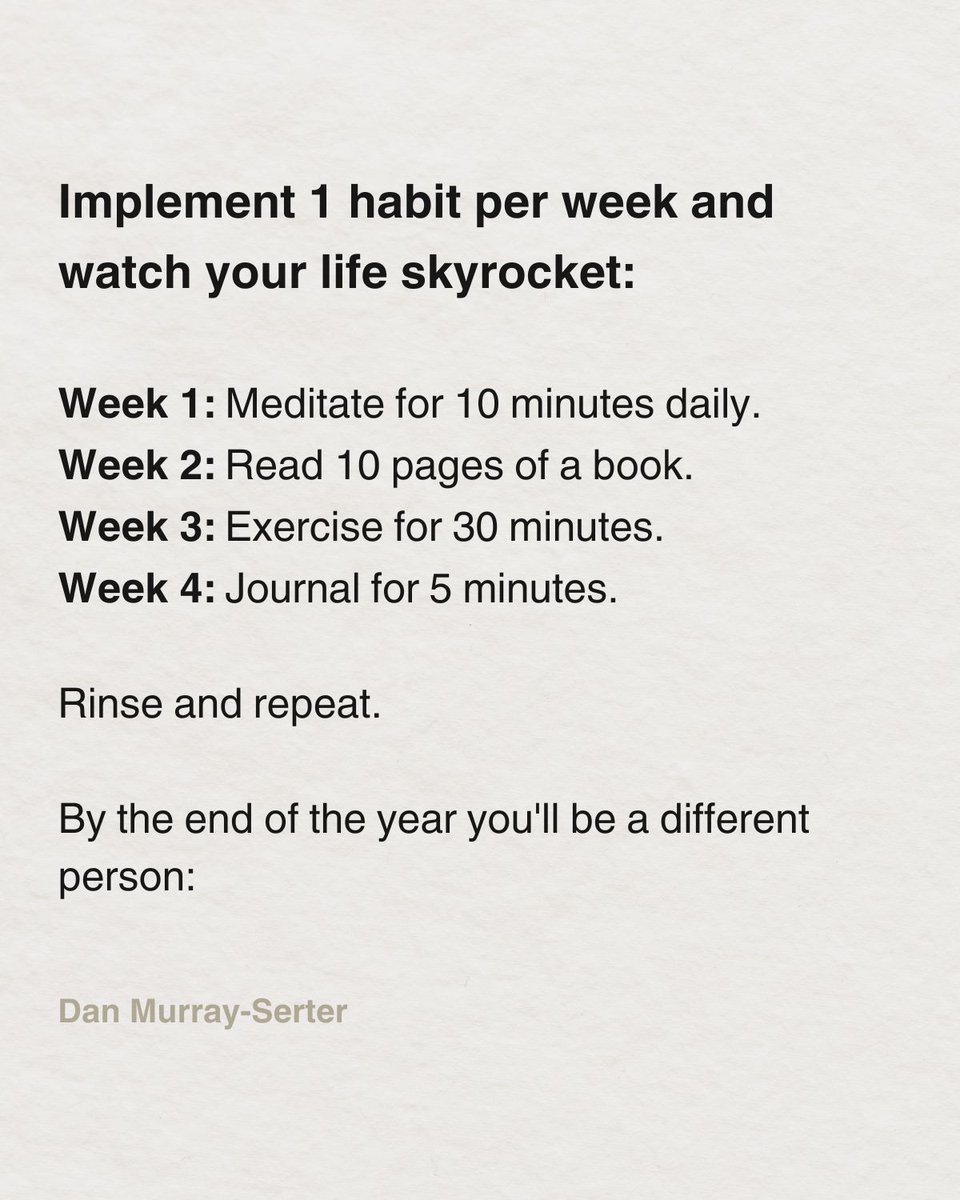 danmurrays's tweet photo. 1 Habit Every Week: https://t.co/NWRRXTPF9e