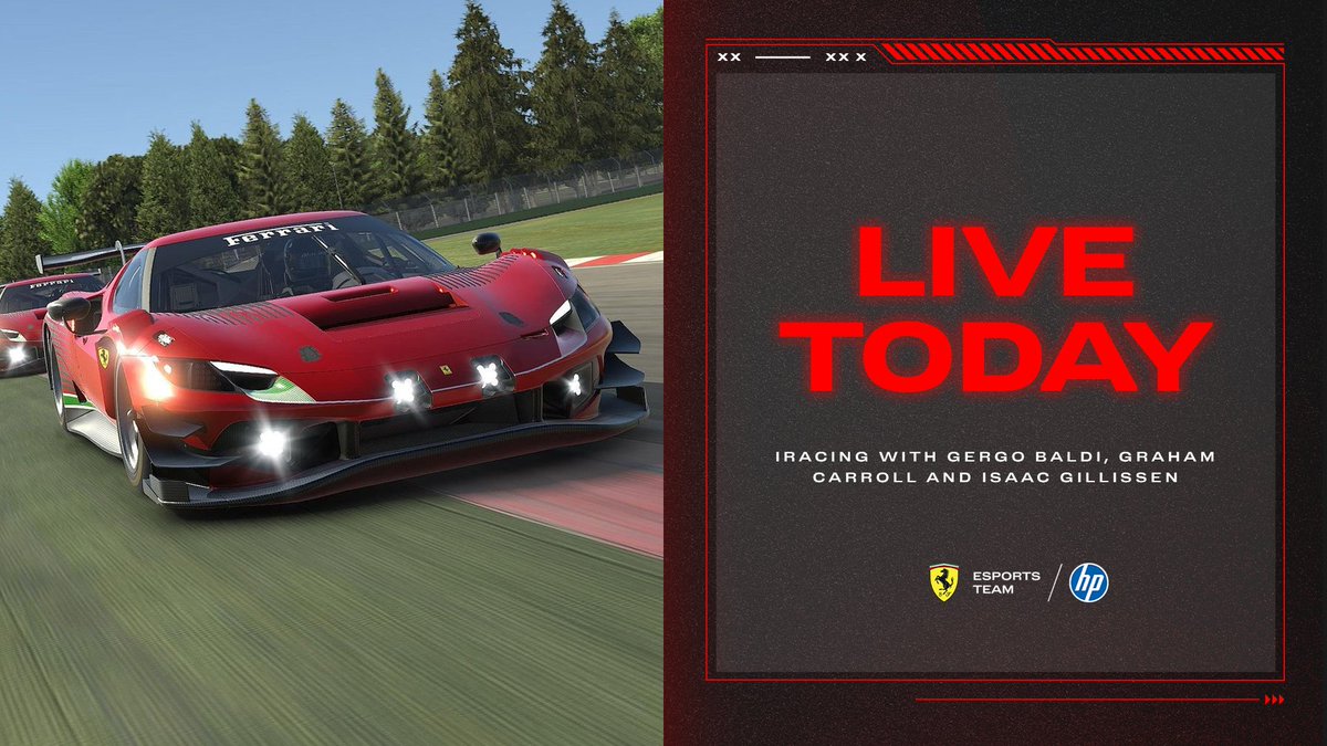 🔴 IRACING LIVE TODAY 🔴

Join the Ferrari squad live on Twitch at 19:30 CEST and let's make some noise! 💥
🔗twitch.tv/ferrariesports

#FerrariEsports