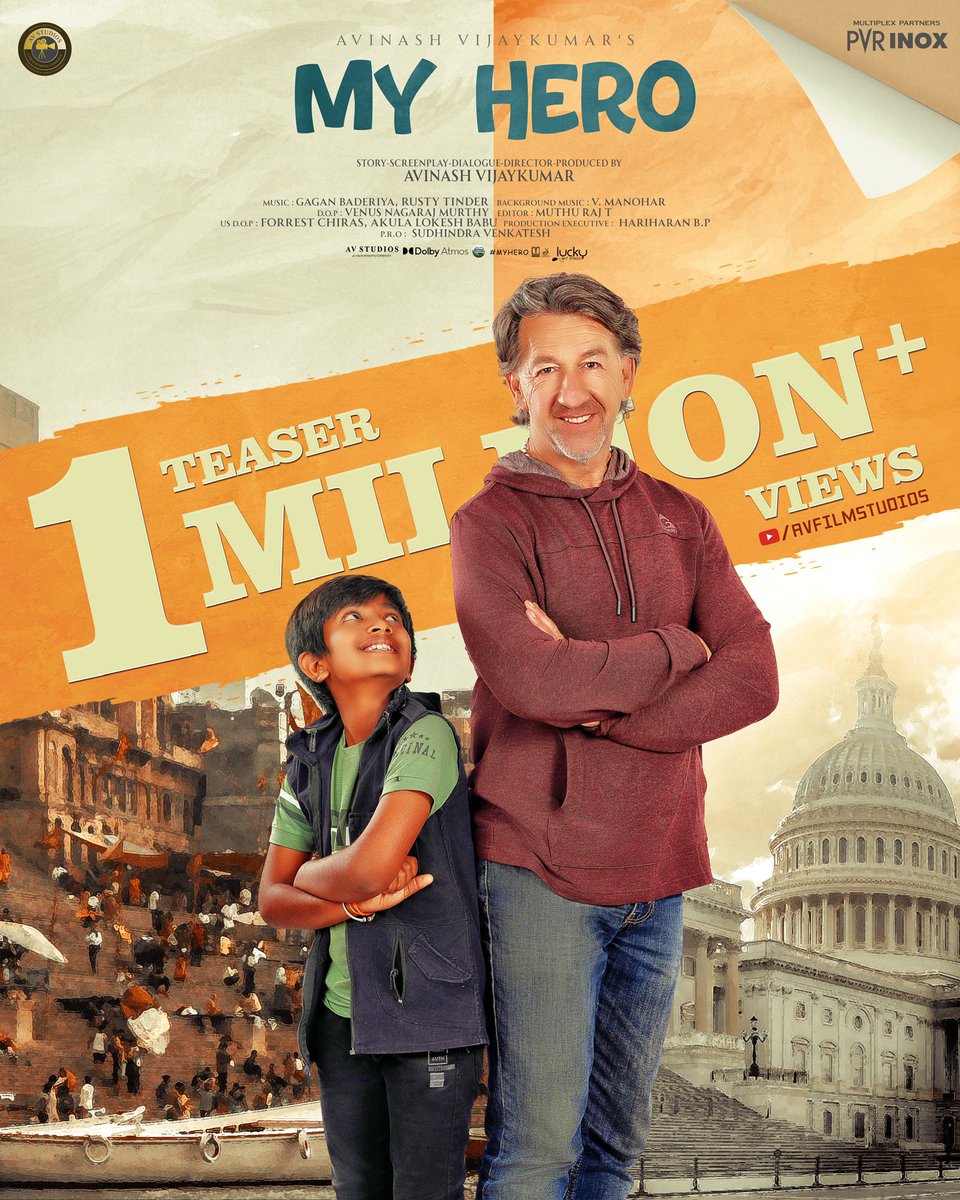 Heartfelt thanks to everyone who made us achieve the milestone of 1 million+ views for “MY HERO” teaser.
👉 youtu.be/Sy3IdzQTkbQ 

#myhero #myheromovie #hollywood #cinema #ericrobert #ankitamar #niranjandeshpande #prakashbelwadi #rustytinder #pvrcinemas #pvr #tstudios
