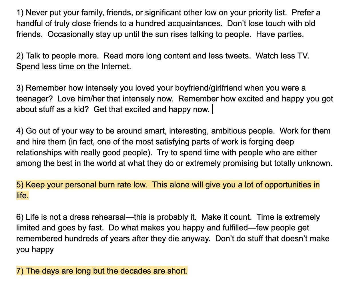 I turn 40 in a couple of months. 

This blog Sam Altman wrote when he turned 30 moved me. 

Here are the highlights: