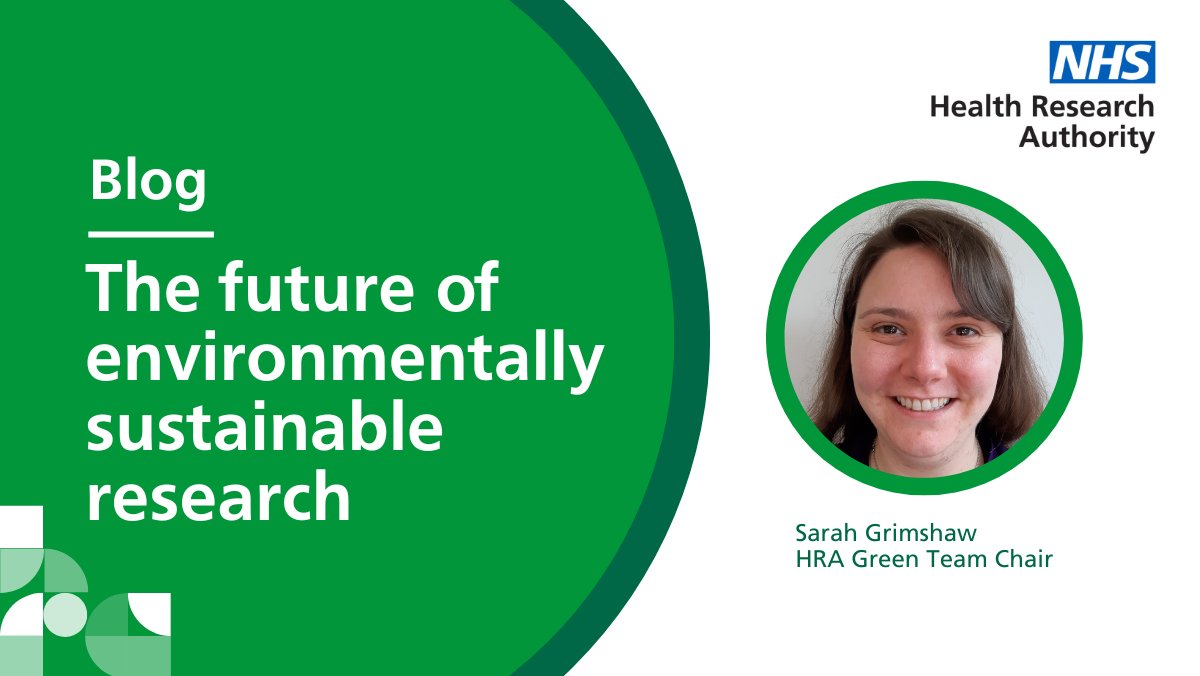 The Health Research Authority (@hra_latest) on Twitter photo Sarah Grimshaw, Chair of our staff Green Team, has blogged about attending a <a href="/MRCNIHRTMRP/">MRC-NIHR Trials Methodology Research Partnership</a> workshop on supporting sustainable research. 💚
Read the blog to find out about work already taking place at the HRA and elsewhere to encourage change.
➡️hra.nhs.uk/about-us/news-… Sarah Grimshaw, Chair of our staff Green Team, has blogged about attending a <a href="/MRCNIHRTMRP/">MRC-NIHR Trials Methodology Research Partnership</a> workshop on supporting sustainable research. 💚
Read the blog to find out about work already taking place at the HRA and elsewhere to encourage change.
➡️hra.nhs.uk/about-us/news-…