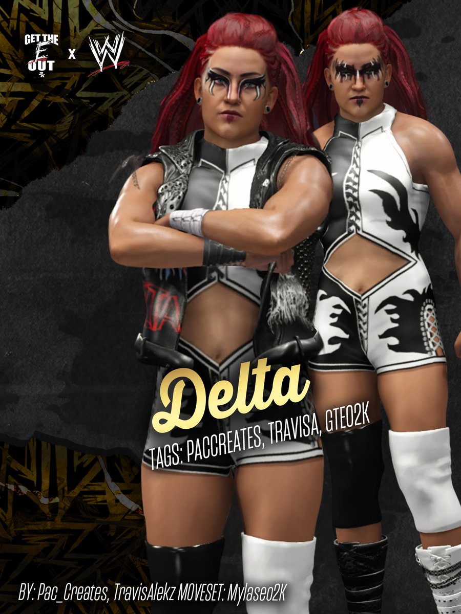 travisalekz's tweet photo. Just uploaded Delta @DELTABrady_  for #WWE2K24 as part of @GTEO2K. 
Caw is made by @PAC_Creates and myself
Moveset is by @Mylaseo2K, who along with @triptoneverIand did the upload card.

There are four facepaint options, details below.

#WWE2K24 https://t.co/uogwQGH7yG