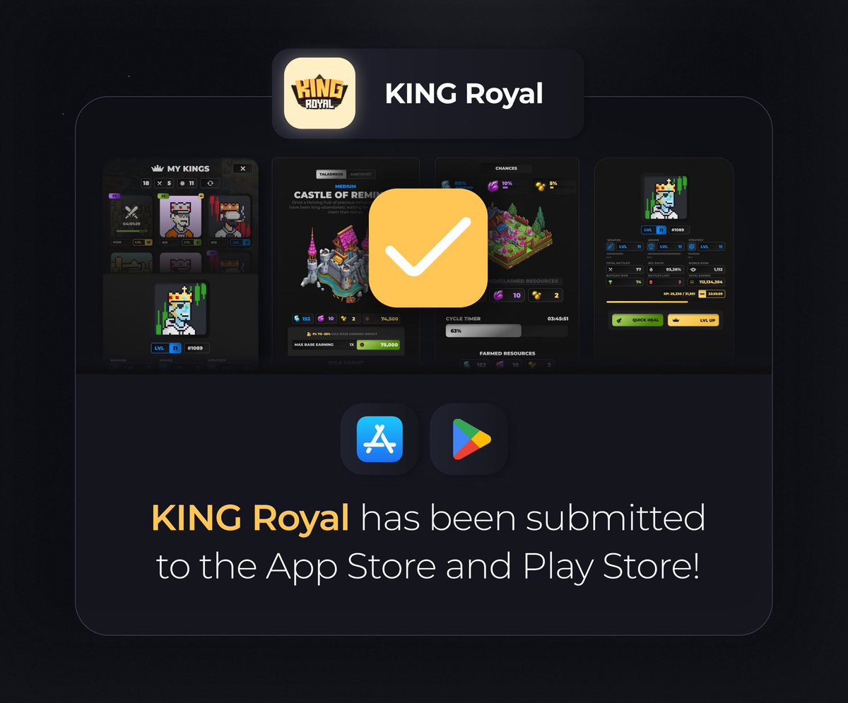 We are excited to share that our mobile app has been submitted to both the Play Store and the App Store for review! 

While we await their approval, we are pleased to announce that the APK file for Android users will be available on the main landing page in 3 days.

Get ready 👑