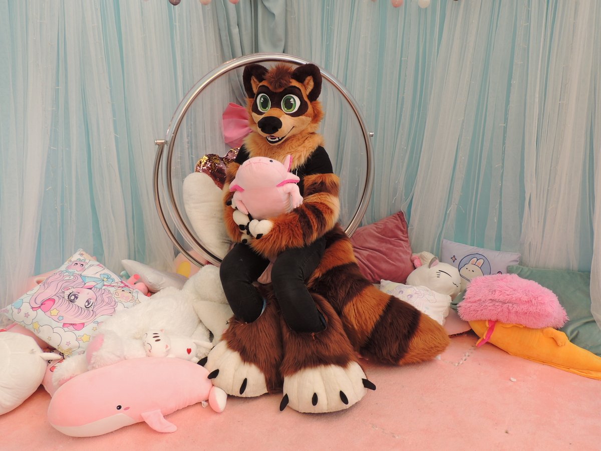A recently completed tanuki fursuit. Fullsuit photos coming soon. 🥰Thanks to <a href="/Tharok_dragon/">Tharok</a> for the photos. 😊