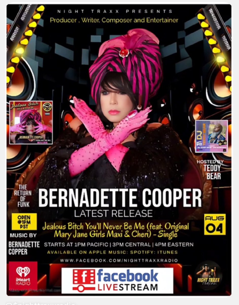 BernadetteCoopr's tweet photo. Bernadette Cooper feat. Original Mary Jane Girls Max & Cheri. Jealous Bitch youโll Never Be Me. Interviews the entire month of August. Starting withโฆ.Letโs Go!
#klymaxx #bernadettecooper #klymaxxftBernadetteCooper #sethneblett #mjgmaxicheri #klymaxxbcooper #media https://t.co/KfLXtFT5yw