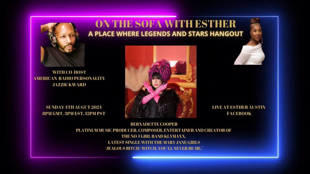 KlymaxxBcooper's tweet photo. Bernadette Cooper feat. Original Mary Jane Girls Max &amp; Cheri. Jealous Bitch you’ll Never Be Me. Interviews the entire month of August. Starting with….Let’s Go!
#klymaxx #bernadettecooper #klymaxxftBernadetteCooper #sethneblett #mjgmaxicheri #klymaxxbcooper https://t.co/5dYEtO7hJn