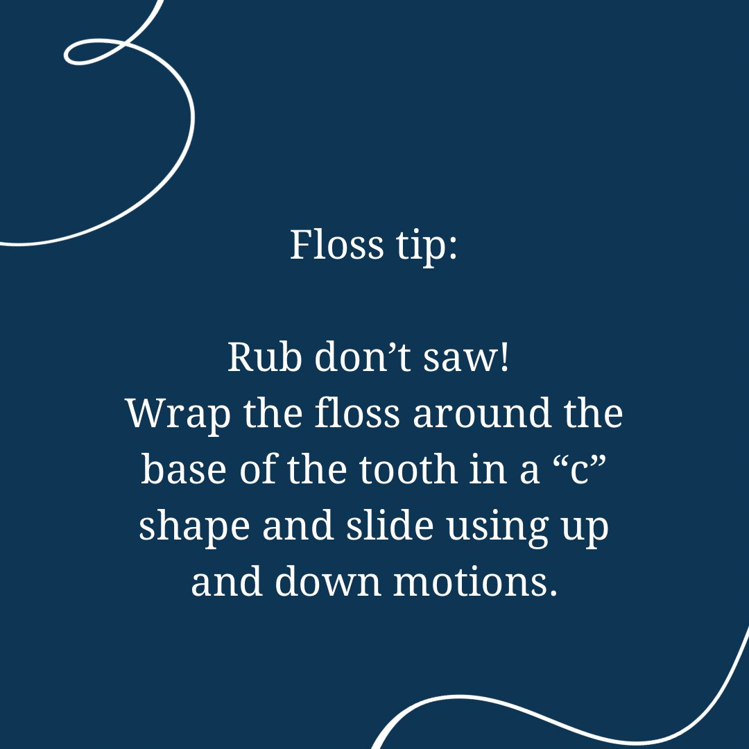 CaslerDentalOK's tweet image. 🚫 Run, Don’t Saw! 🦷 For effective flossing, wrap the floss around the base of the tooth in a C-shape and slide it up and down. Keep your gums happy and your smile healthy! 😁✨ #FlossingTips #HealthySmile #OralCare