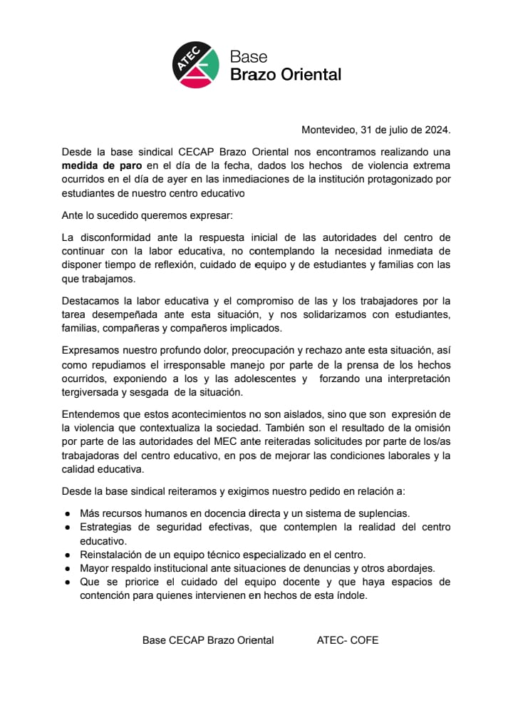 No al silencio del <a href="/MEC_Uruguay/">Ministerio de Educación y Cultura</a> #apoyoCECAP