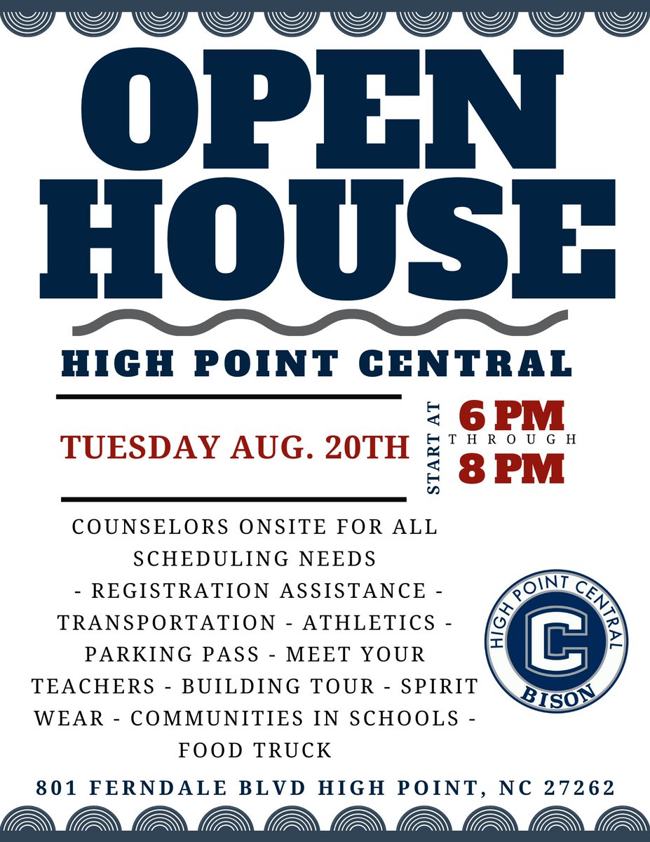 #BelieveintheBison
<a href="/GCSchoolsNC/">Guilford Co. Schools</a>
@HighPointCentralHighSchool