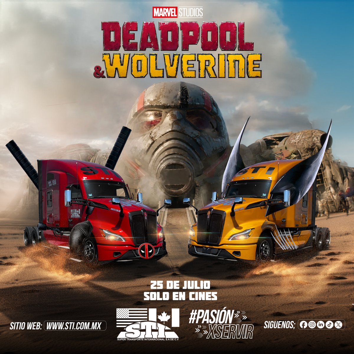 #DeadpoolAndWolverine es una de las películas más vistas esta semana internacionalmente siendo #1 📷 en la mayoría de cines.
#STIMéxico se une a este celebración conmemorado sus unidades con estos emblemáticos personajes para ti ¿cuál es tu favorito?
#PasiónPorServir