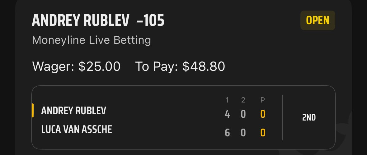 rickyyslime's tweet photo. Running Rublev live Leggo #GamblingX #tennis https://t.co/BTczyRZIFl