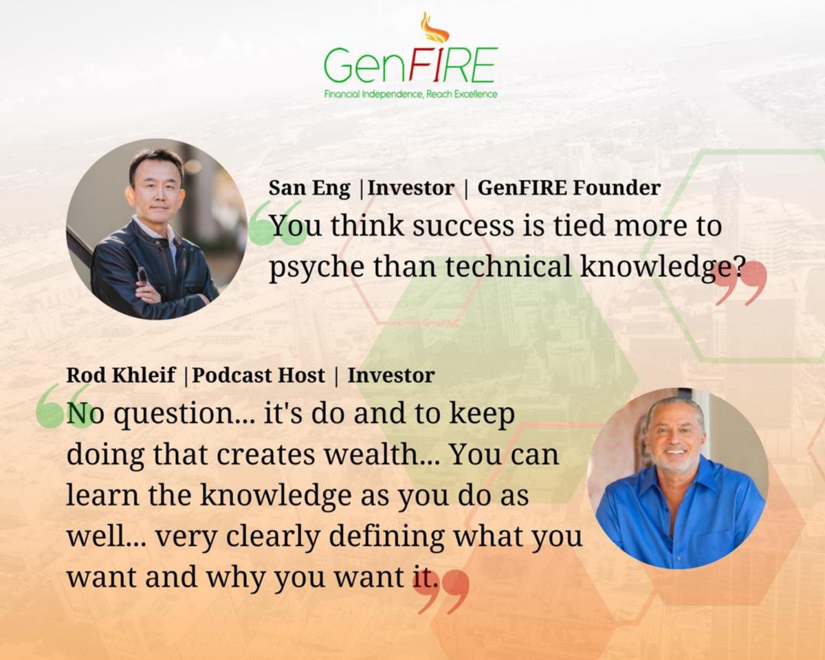 Recovering from losing 50 million dollars: Mindset beats technical knowledge. Learn from investment wizards like Rod Khleif. Subscribe to our newsletter: bit.ly/3JXBStO #GenFIRE #SanEng #10Cs #SkytianCapital #GenerationalWealth #Multifamily #Education #RealEstate