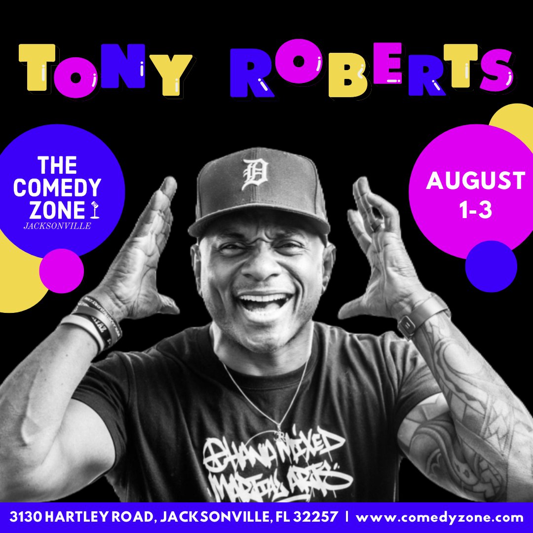 The Comedy Zone Jacksonville (@comedyzonejax) on Twitter photo TOMORROW THROUGH SATURDAY! Don't miss out on tickets for <a href="/TonyTRoberts/">Tony Roberts</a> 🔥 Get yours while you can!
Get your tickets here: comedyzone.com TOMORROW THROUGH SATURDAY! Don't miss out on tickets for <a href="/TonyTRoberts/">Tony Roberts</a> 🔥 Get yours while you can!
Get your tickets here: comedyzone.com