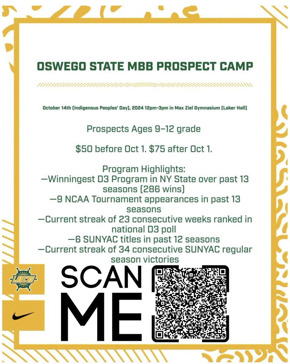 Coach Jason Leone (@leone_coach) on Twitter photo <a href="/OswegoMBball/">Oswego State Men's Basketball</a> will be hosting it’s 1st Annual Prospect Camp. Oswego State MBB is the winningest D3 program in NY State over the past 13 seasons with 286 wins and 9 NCAA Tourney Appearances. This is a great opportunity to work with our staff and learn about our program. <a href="/OswegoMBball/">Oswego State Men's Basketball</a> will be hosting it’s 1st Annual Prospect Camp. Oswego State MBB is the winningest D3 program in NY State over the past 13 seasons with 286 wins and 9 NCAA Tourney Appearances. This is a great opportunity to work with our staff and learn about our program.