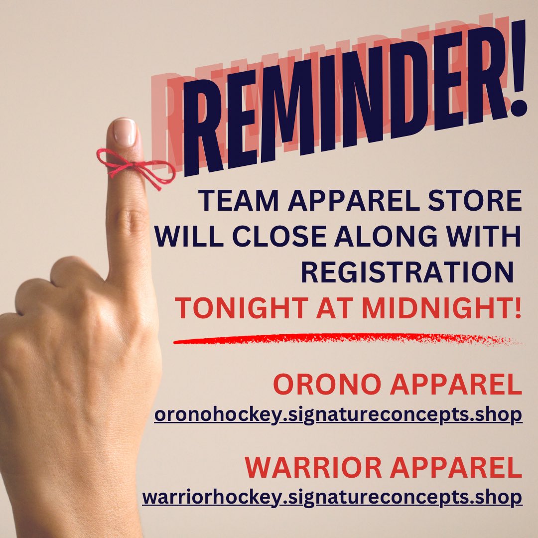 Register and order your apparel before midnight tonight! Avoid the $100 fee for late registration!