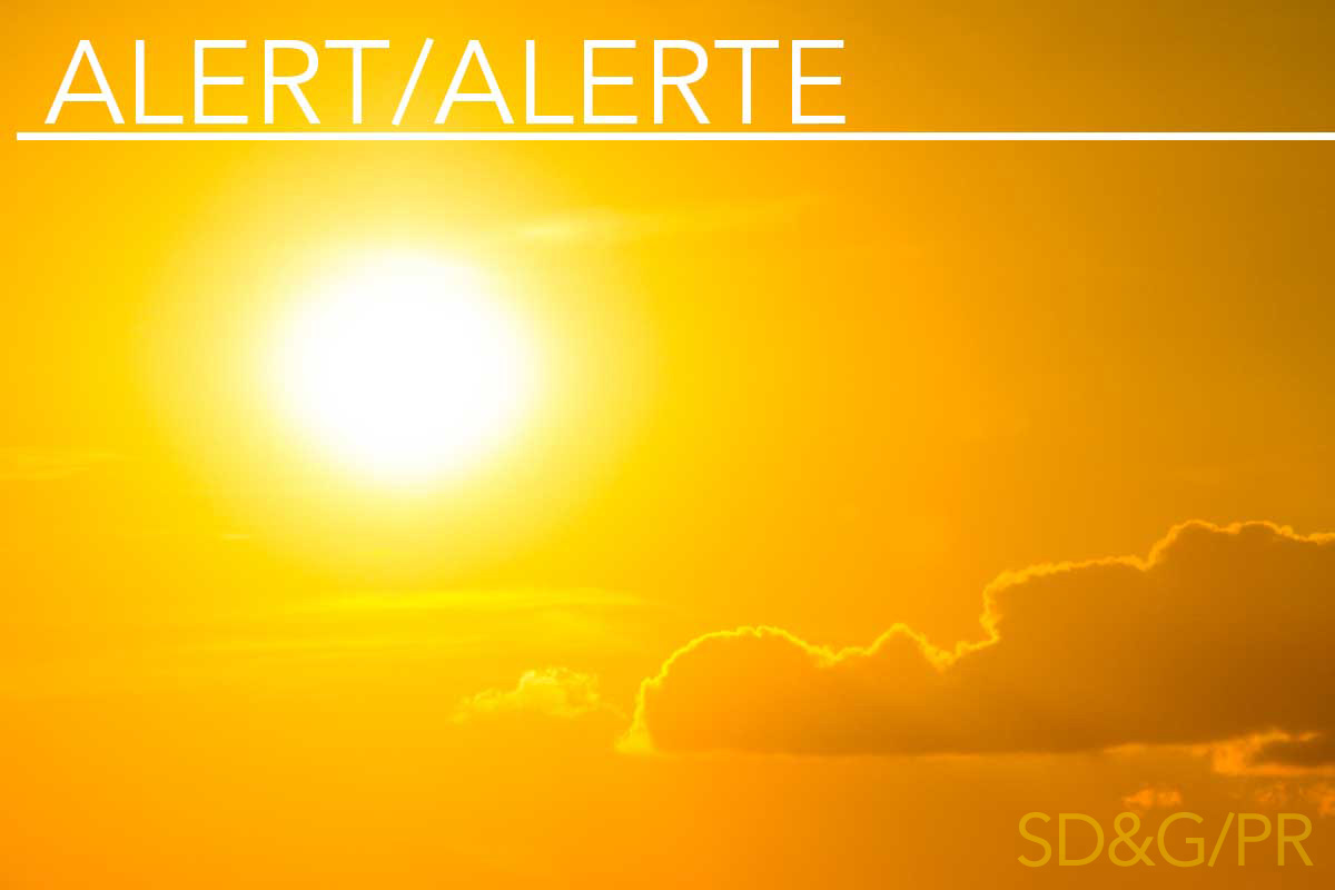Heat warning for the SD&amp;G and PR regions. Update: weather.gc.ca