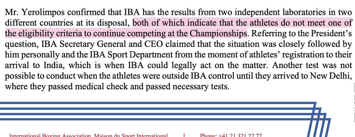 reduxx's tweet photo. 🚨BREAKING UPDATE🚨

The @IBA_Boxing has released a statement on the 2023 disqualification of Khelif and Lin from the Women's World Boxing Championship.

In the statement, the IBA explicitly notes that the two boxers did NOT undergo a test examining their testosterone levels.

This is crucial, as misinformation has been spread attributing Lin and Khelif's disqualification to simple elevated testosterone levels alone. Those circulating this misinformation are under the impression that Lin and Khelif possess XX Chromosomes, and have questioned the reporting suggesting that may not be the case.

It is now confirmed that their testosterone was not checked, nor was it the reason for their disqualification or stated competitive advantage.

Instead, the IBA says a "separate and recognized" test was conducted which found both boxers to be ineligible to compete in women's boxing. 

The IBA also references the 2023 New Delhi board meeting minutes, which, when examined, reveal that samples from these two boxers were examined by two separate laboratories that found they did not meet the eligibility criteria.

Equally as crucial: Neither Lin nor Khelif contested the decision by the IBA.

As their testosterone was not examined, it becomes exceedingly obvious that the IBA did, in fact, subject Lin and Khelif to chromosomal testing. 

This is something that was informally confirmed by IBA President Umar Kremlev to Tass News in 2023, who added that the disqualified boxers had "XY chromosomes."

This is further confirmed by the fact that the IBA defines "woman" as "an individual with chromosome XX." It also outlines that a boxer may be subjected to tests to confirm if they have such chromosomes, which serves as the eligibility criteria for women's IBA boxing.

Reduxx is pleased that the IBA released this crucial statement confirming that neither Lin nor Khelif should be boxing against females, and we call on the @iocmedia to do the right thing and immediately cancel the matches scheduled for both boxers before a woman is seriously injured.